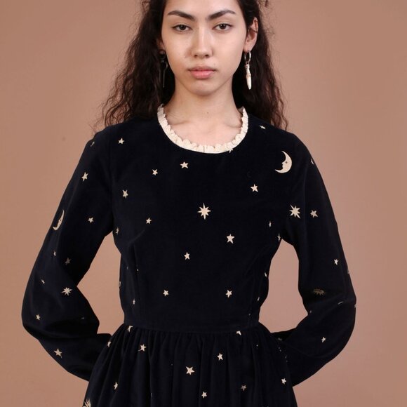 Meadows Jacaranda Velvet Sun Moon Stars Dress US 10 - Picture 10 of 10